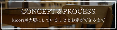 CONCEPT & PROCESS kicoriが大切にしていることとお家ができるまで