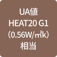 UA値　HEAT20　G1（0.56W/㎡k）相当