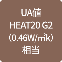 UA値　HEAT20　G2（0.46W/㎡k）